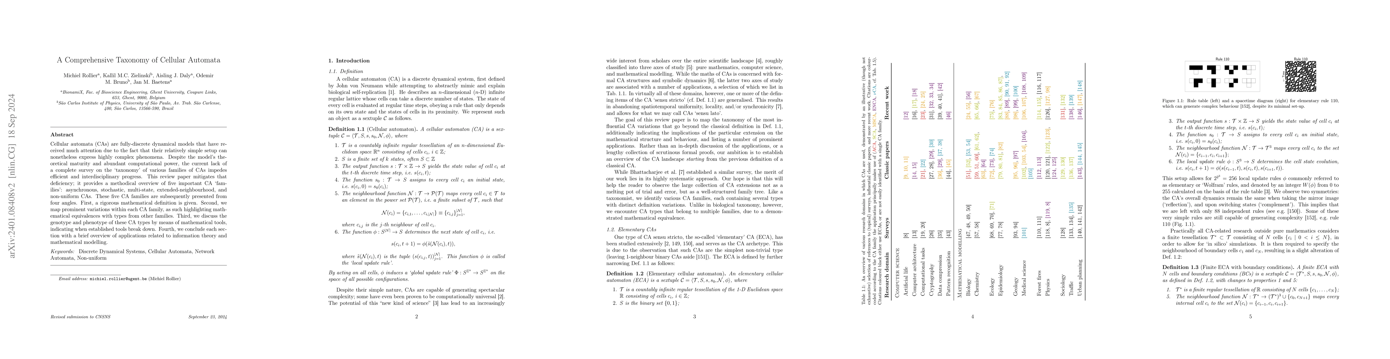 Thumbnail for A Comprehensive Taxonomy of Cellular Automata