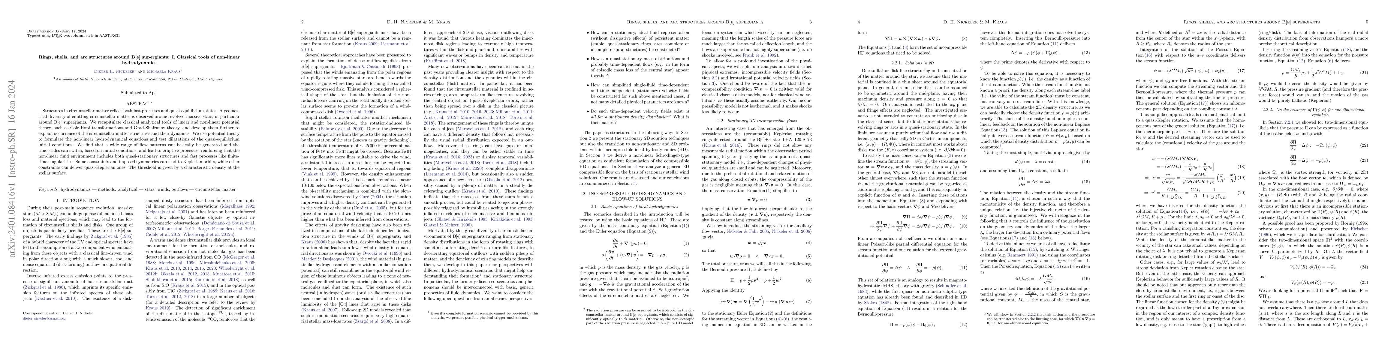 Thumbnail for Rings, shells, and arc structures around B[e] supergiants: I. Classical
  tools of non-linear hydrodynamics