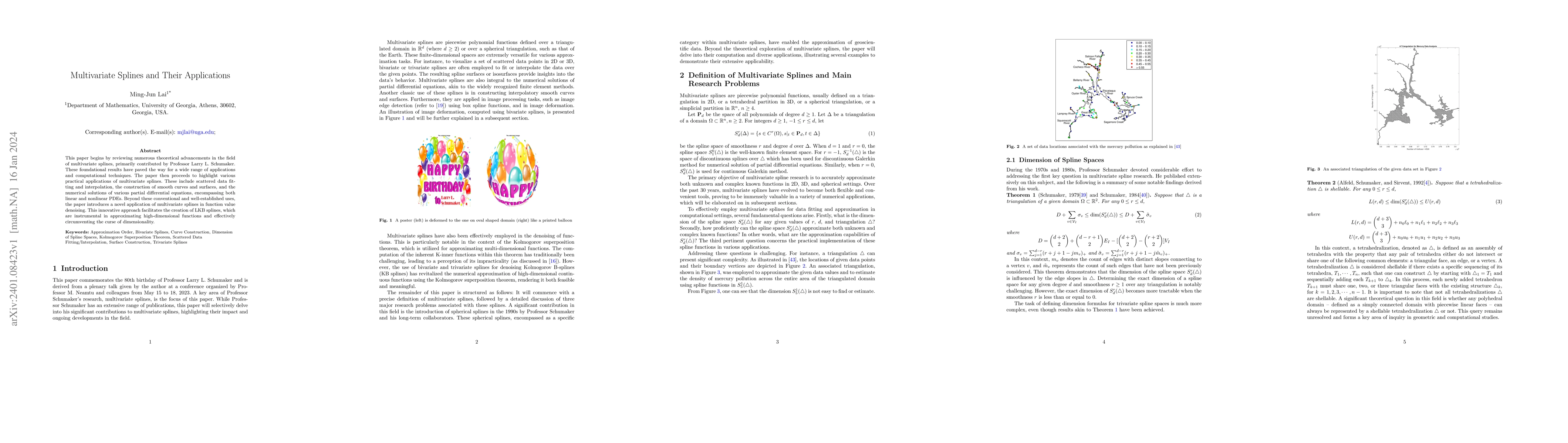 Thumbnail for Multivariate Splines and Their Applications