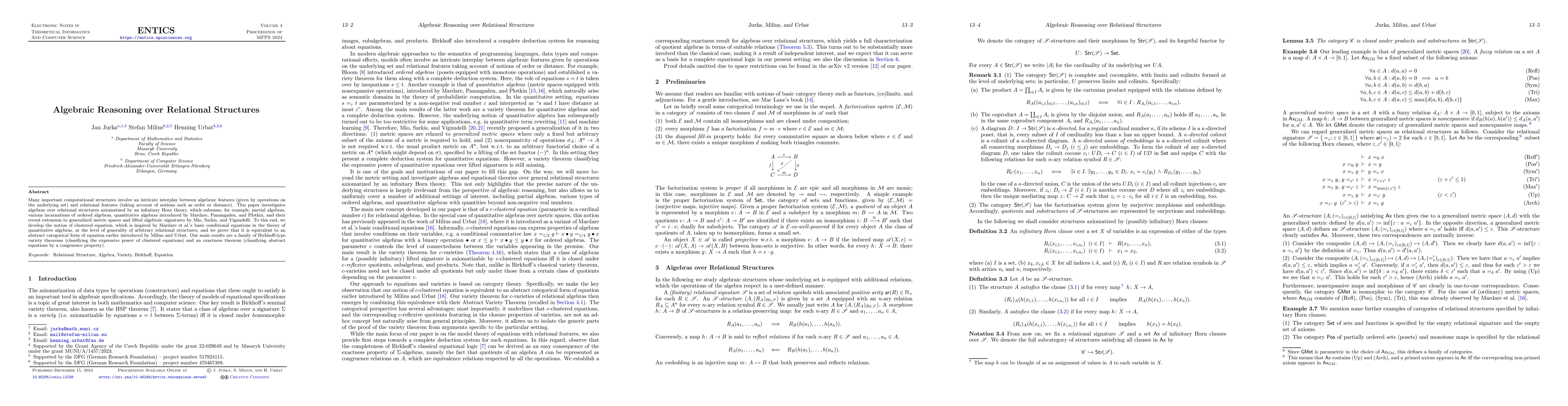 Thumbnail for Algebraic Reasoning over Relational Structures