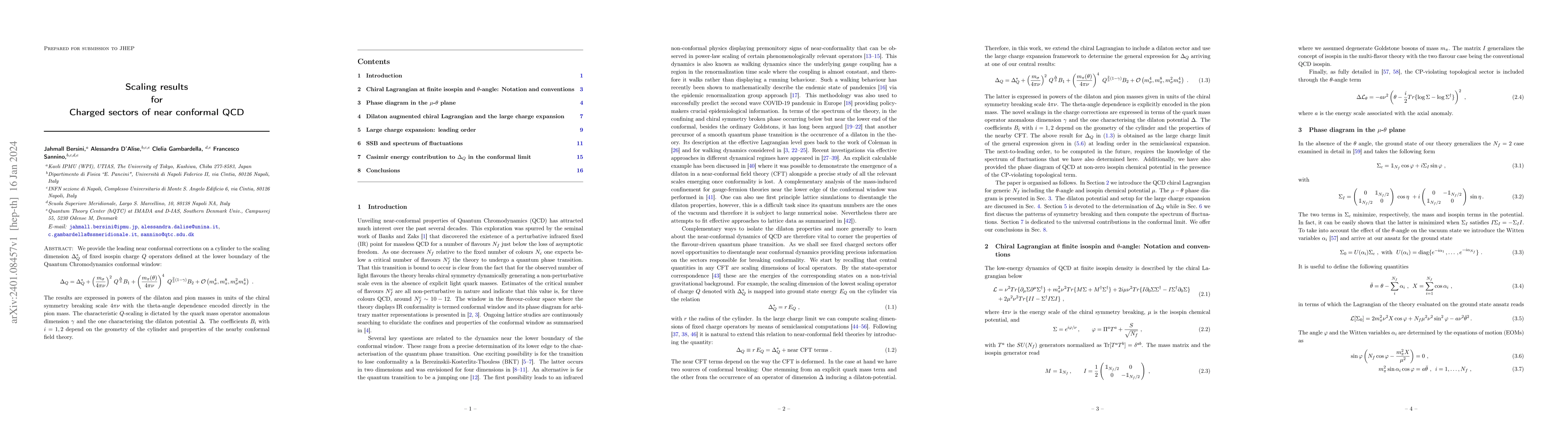 Thumbnail for Scaling results for charged sectors of near conformal QCD