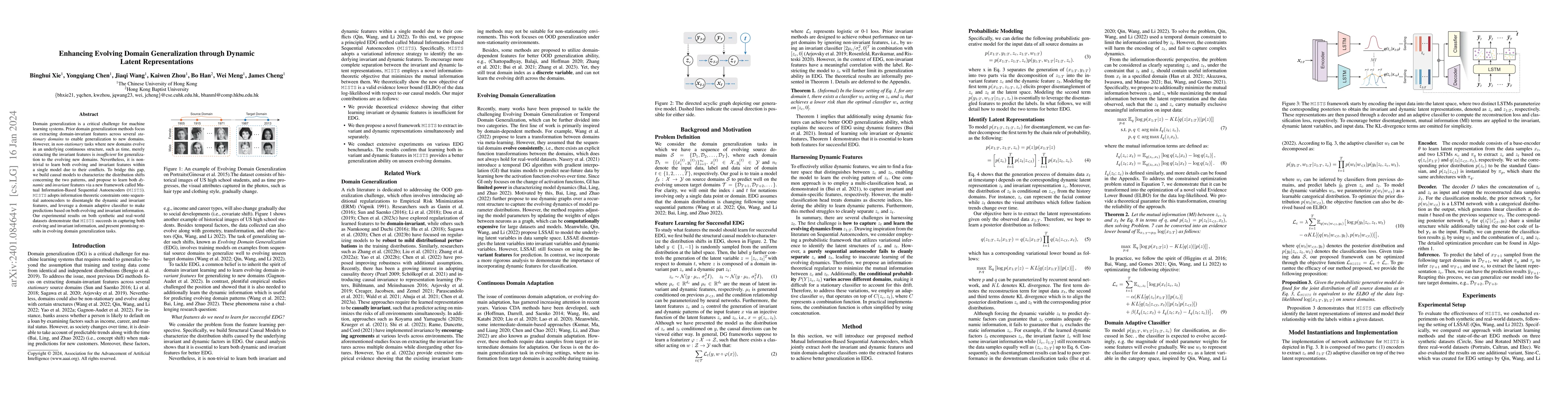 Thumbnail for Enhancing Evolving Domain Generalization through Dynamic Latent
  Representations