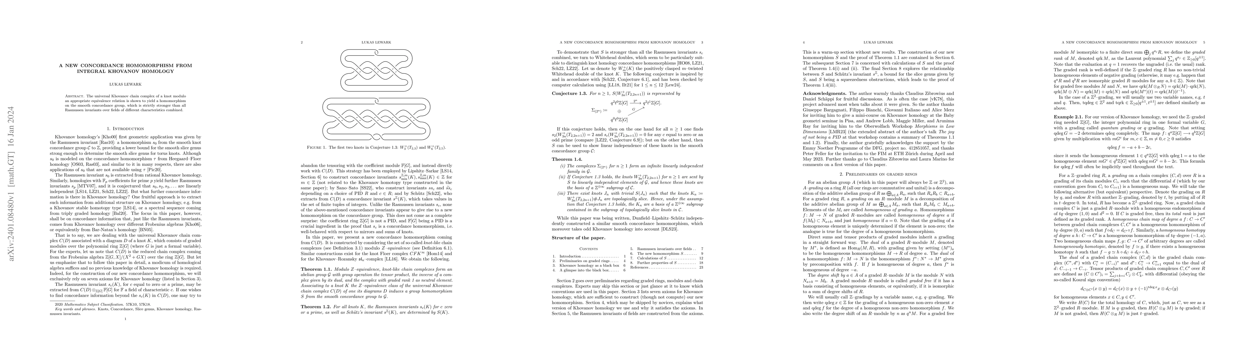 Thumbnail for A new concordance homomorphism from Khovanov homology