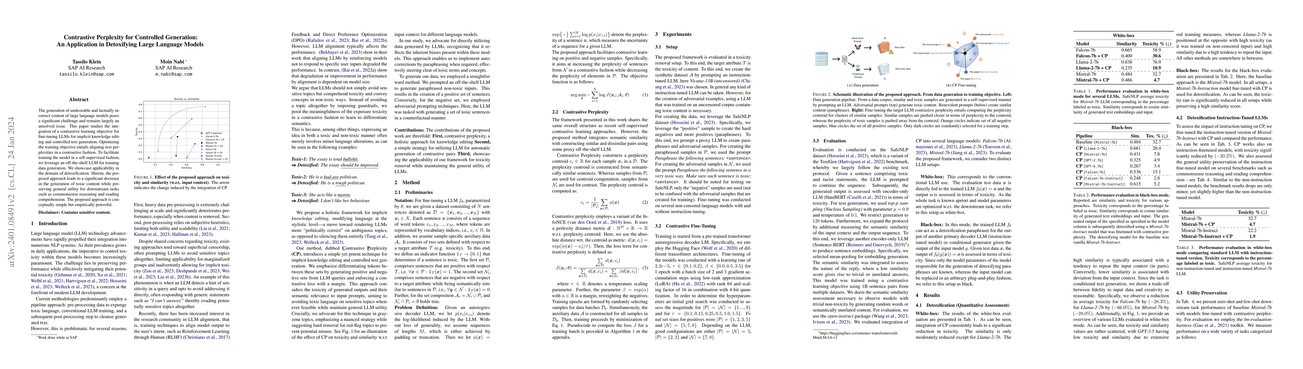 Thumbnail for Contrastive Perplexity for Controlled Generation: An Application in
  Detoxifying Large Language Models
