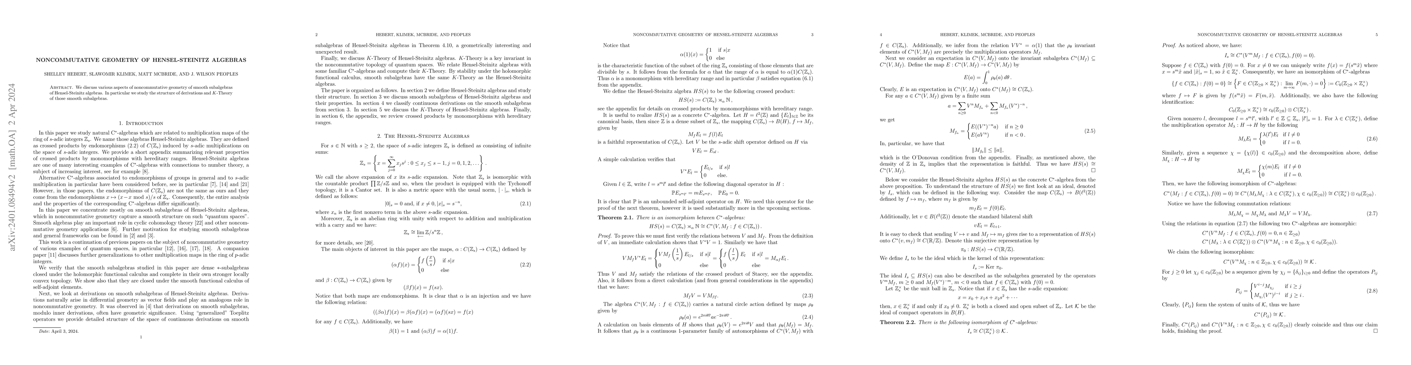 Thumbnail for Noncommutative Geometry of Hensel-Steinitz Algebras