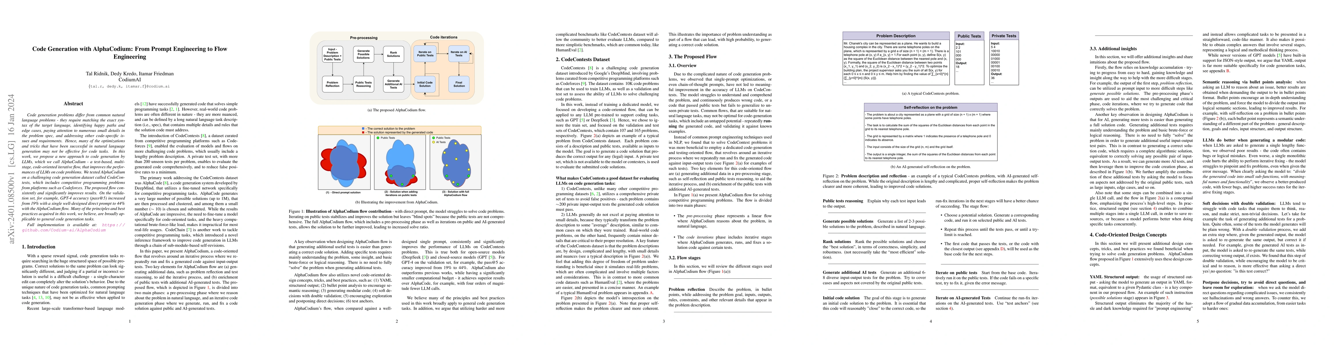Thumbnail for Code Generation with AlphaCodium: From Prompt Engineering to Flow
  Engineering