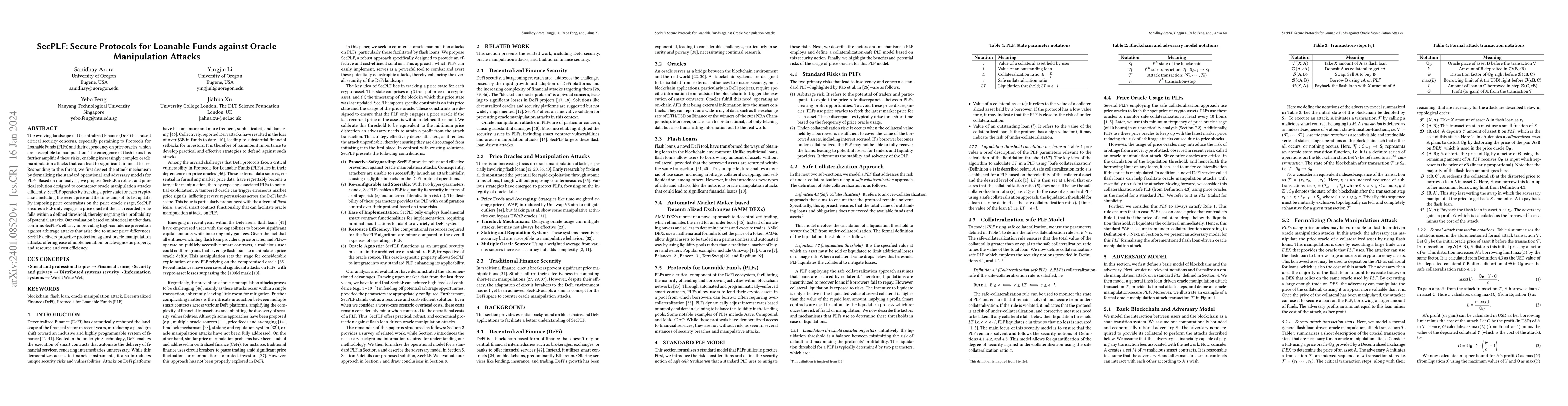 Thumbnail for SecPLF: Secure Protocols for Loanable Funds against Oracle Manipulation
  Attacks