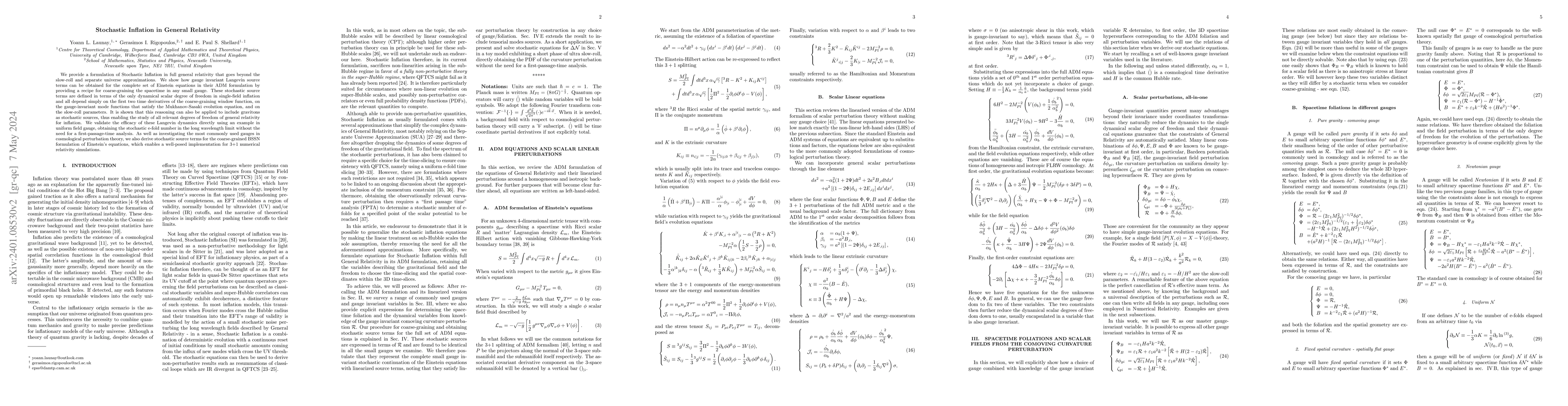 Thumbnail for Stochastic Inflation in General Relativity