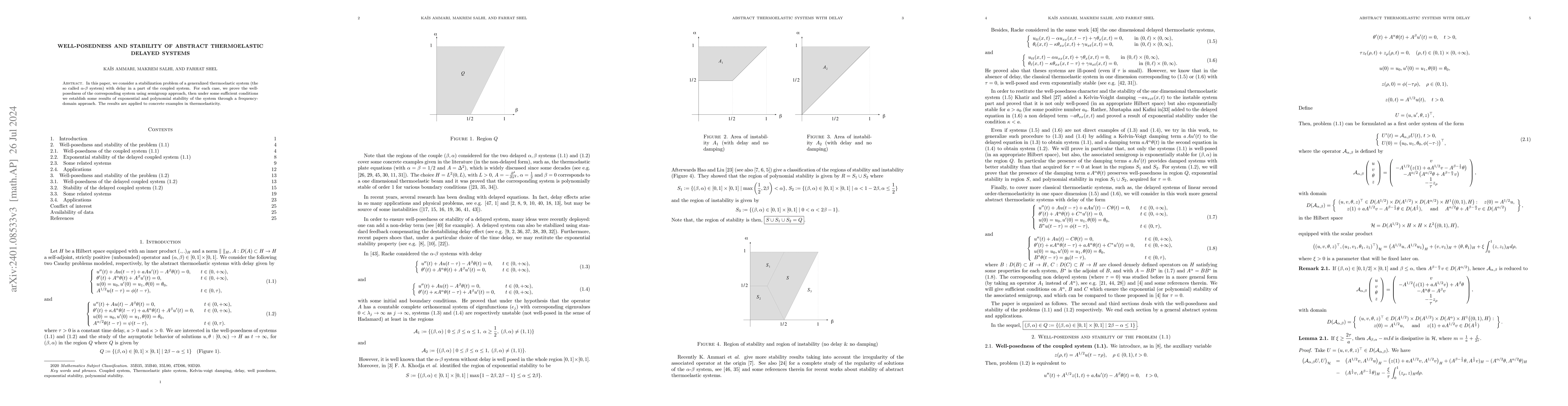 Thumbnail for Well-posedness and stability of abstract thermoelastic delayed systems