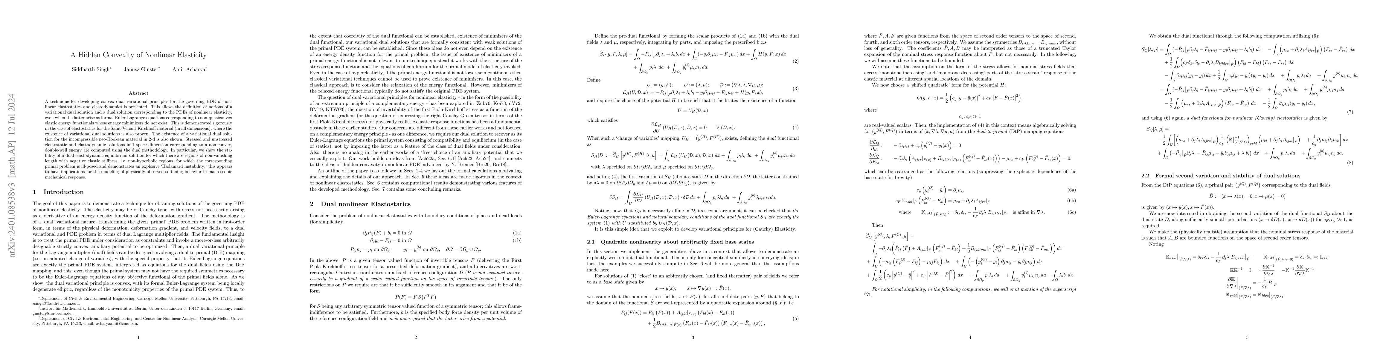 Thumbnail for A Hidden Convexity of Nonlinear Elasticity