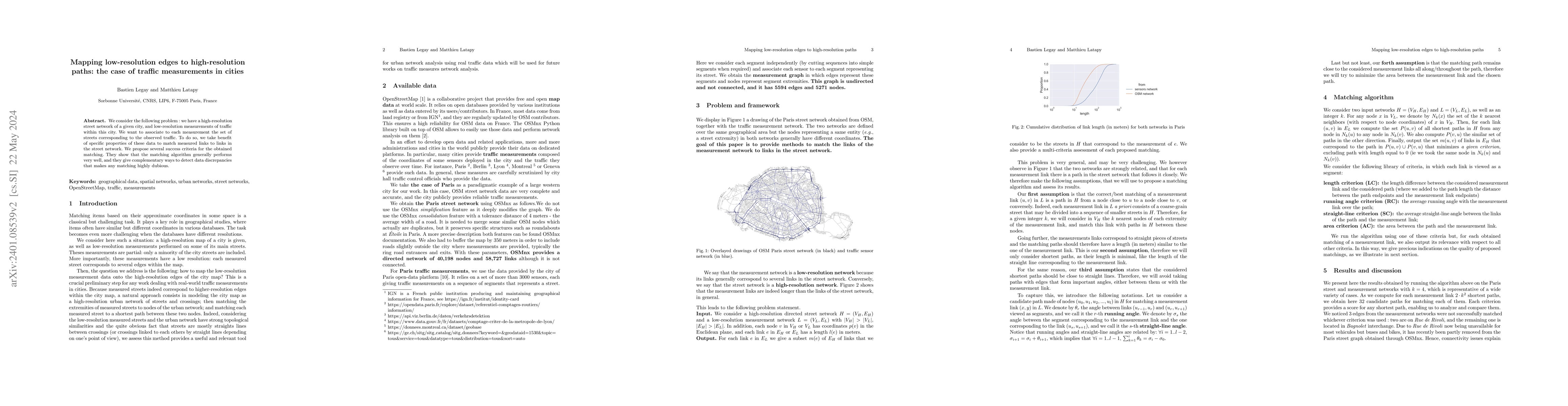Thumbnail for Mapping low-resolution edges to high-resolution paths: the case of
  traffic measurements in cities