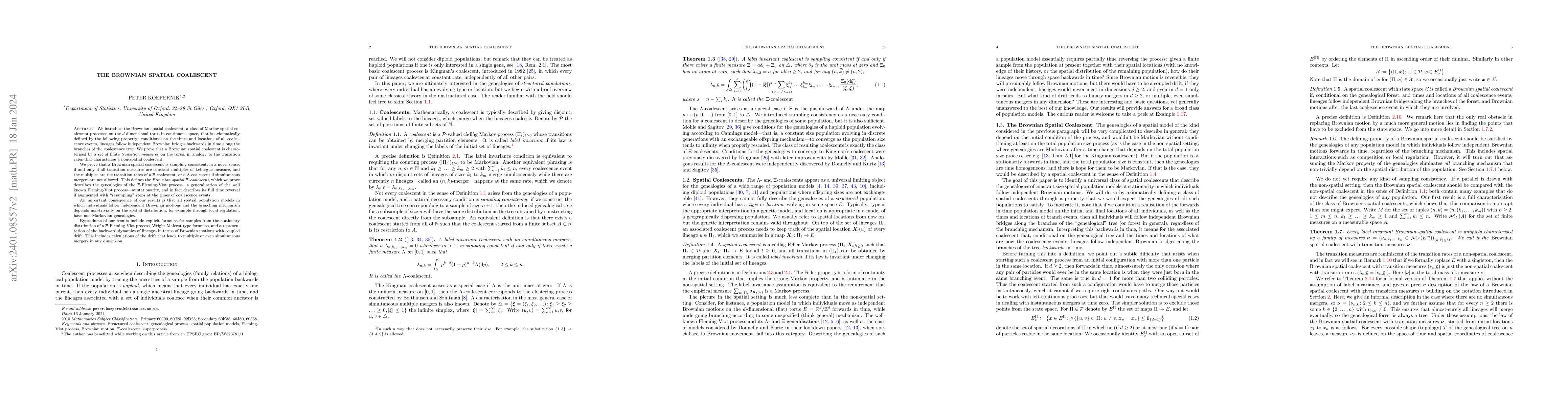 Thumbnail for The Brownian Spatial Coalescent