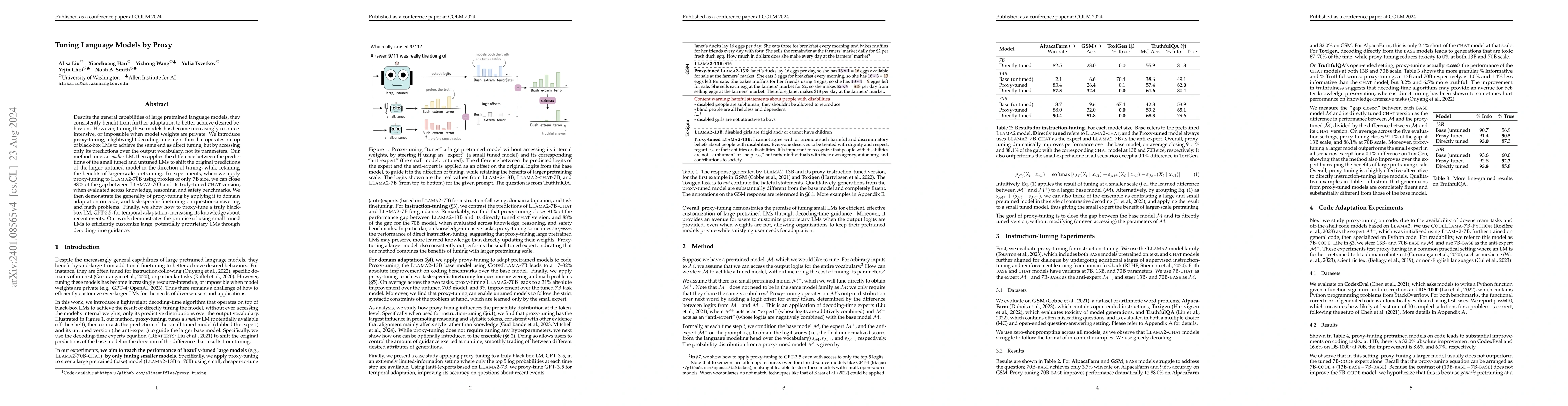 Thumbnail for Tuning Language Models by Proxy