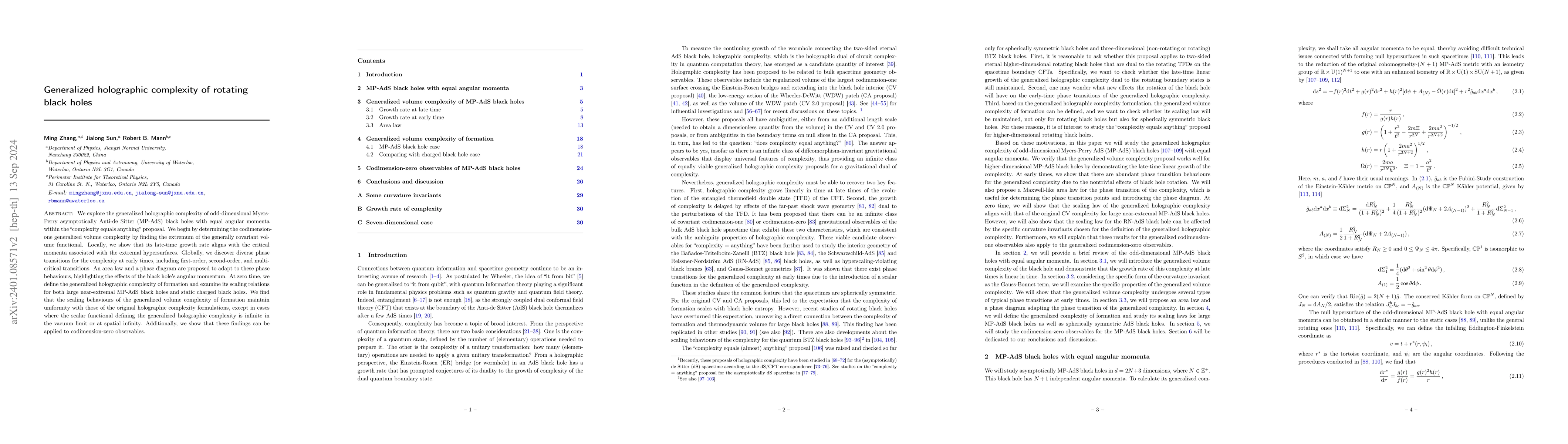 Thumbnail for Generalized volume complexity of AdS rotating black holes