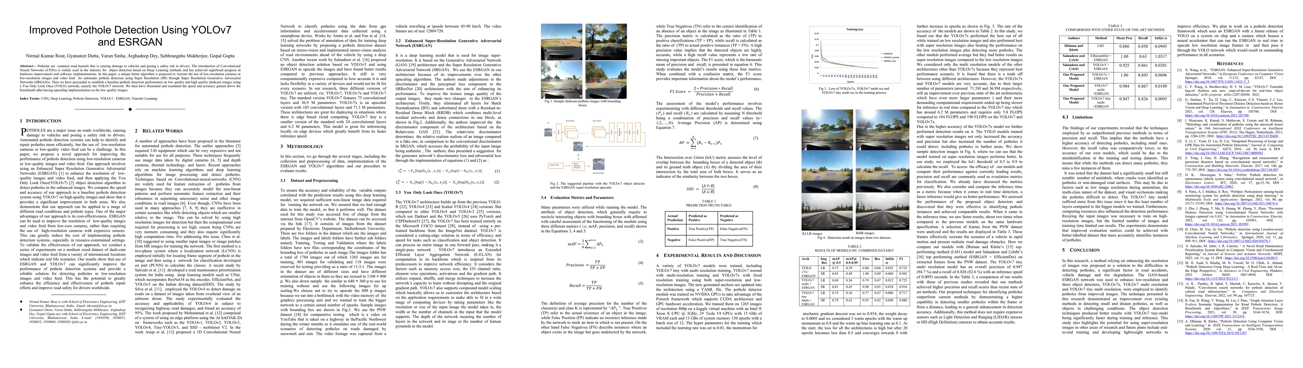 Thumbnail for Improved Pothole Detection Using YOLOv7 and ESRGAN