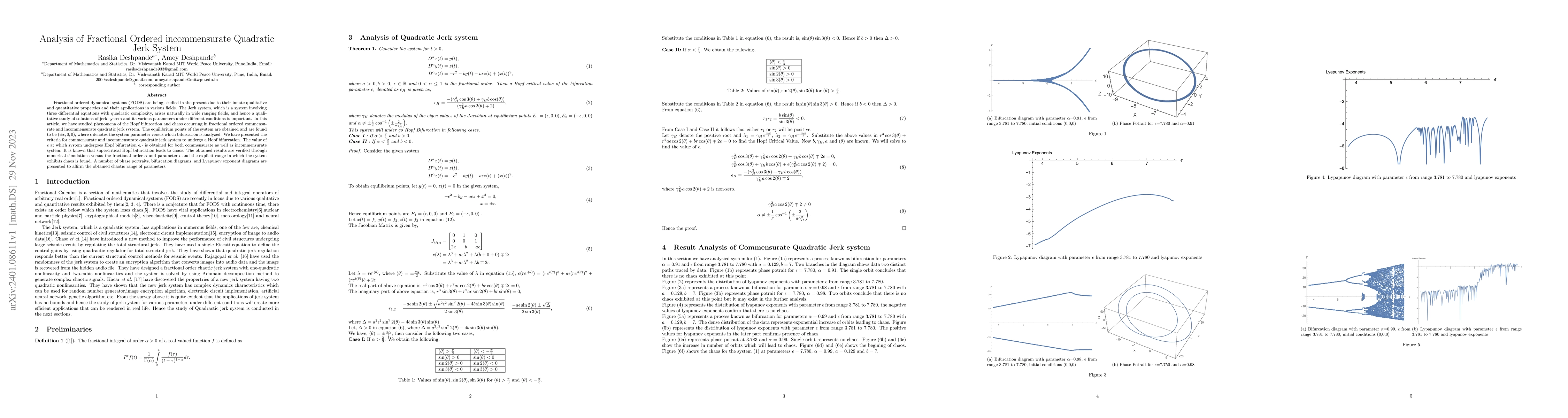 Thumbnail for Analysis of Fractional Ordered Incommensurate Quadratic Jerk System