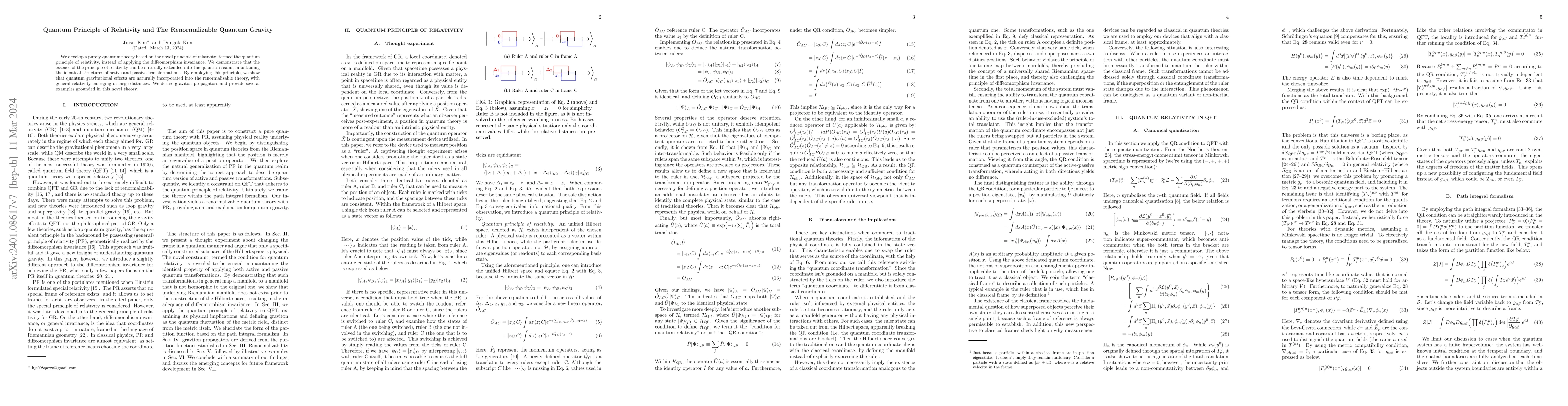 Thumbnail for Quantum Principle of Relativity and The Renormalizable Quantum Gravity