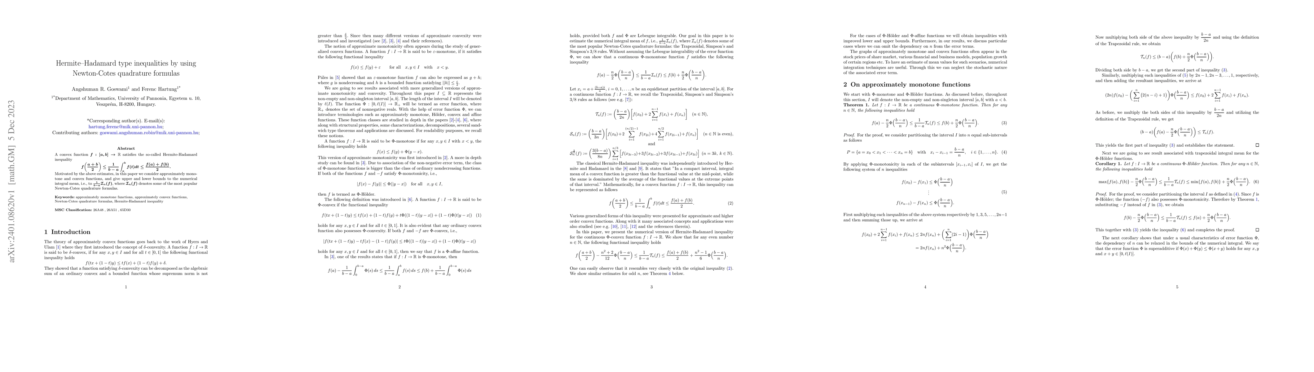 Thumbnail for Hermite-Hadamard type inequalities by using Newton-Cotes quadrature
  formulas