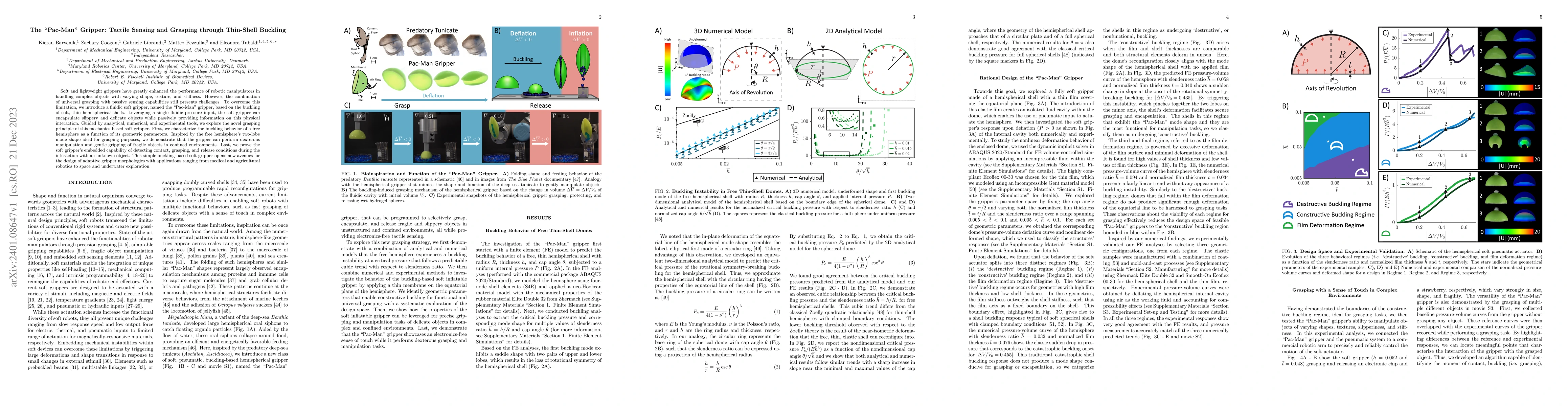 Thumbnail for The "Pac-Man'' Gripper: Tactile Sensing and Grasping through Thin-Shell
  Buckling