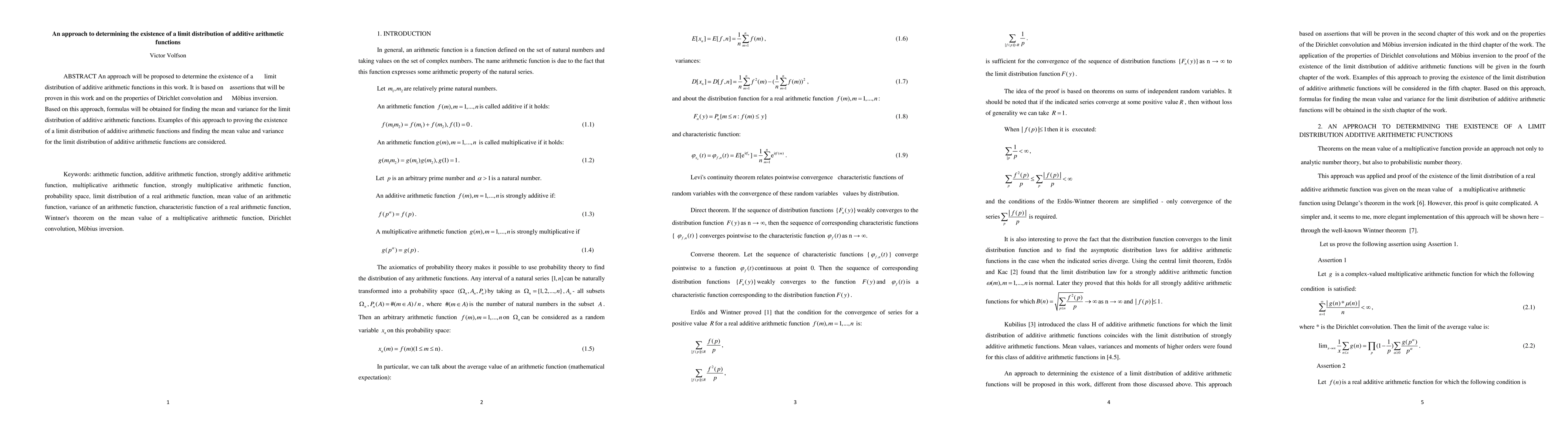 Thumbnail for An approach to determining the existence of a limit distribution of
  additive arithmetic functions