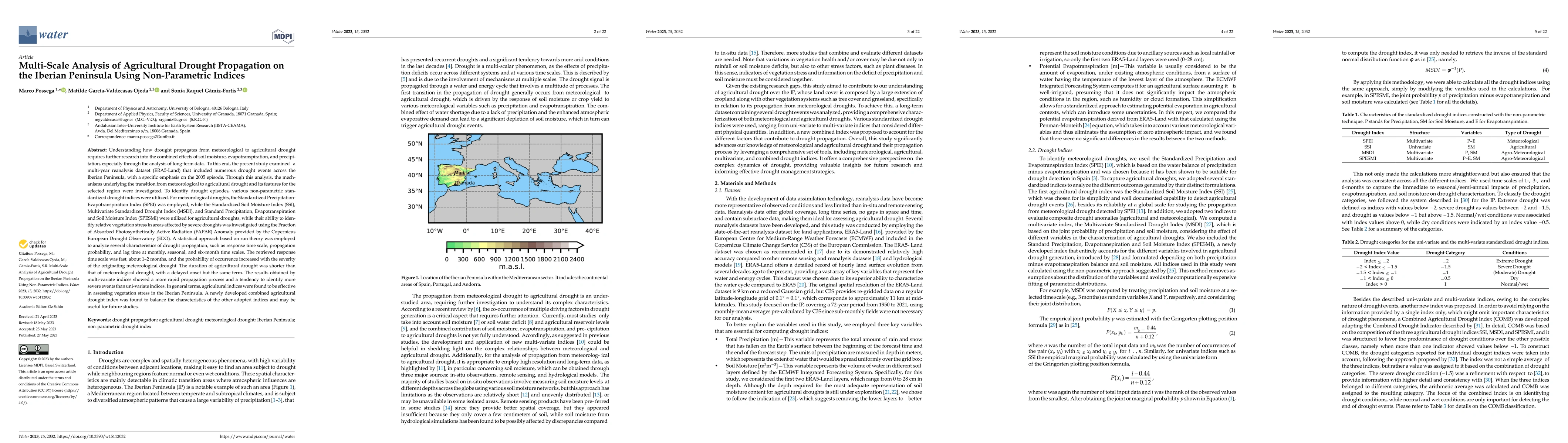 Thumbnail for Multi-Scale Analysis of Agricultural Drought Propagation on the Iberian
  Peninsula Using Non-Parametric Indices