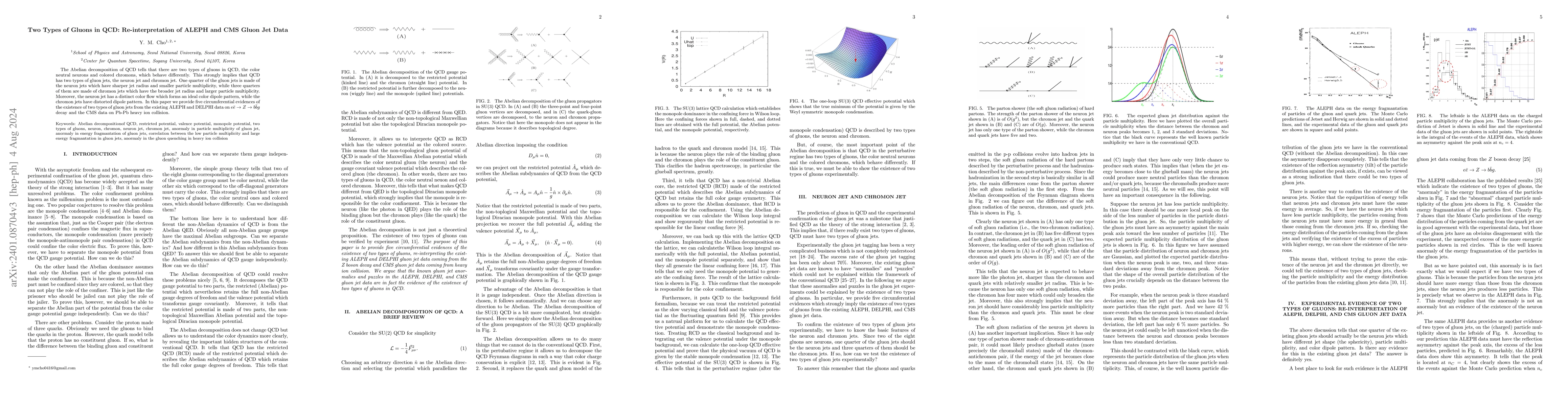 Thumbnail for Two Types of Gluons in QCD: Re-interpretation of ALEPH and CMS Gluon Jet
  Data