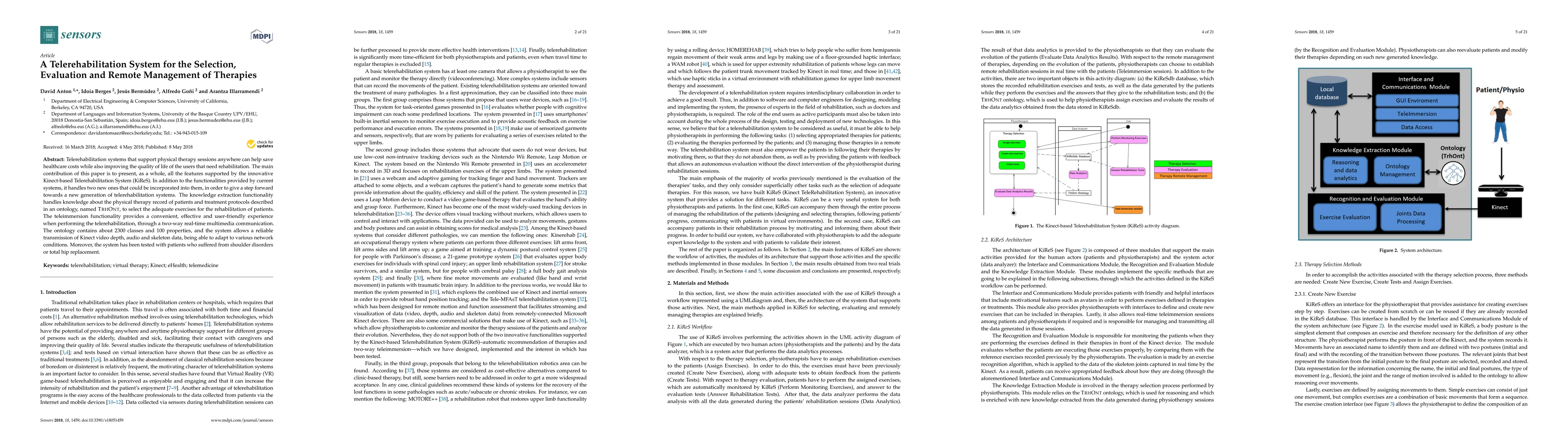 Thumbnail for A Telerehabilitation System for the Selection, Evaluation and Remote
  Management of Therapies