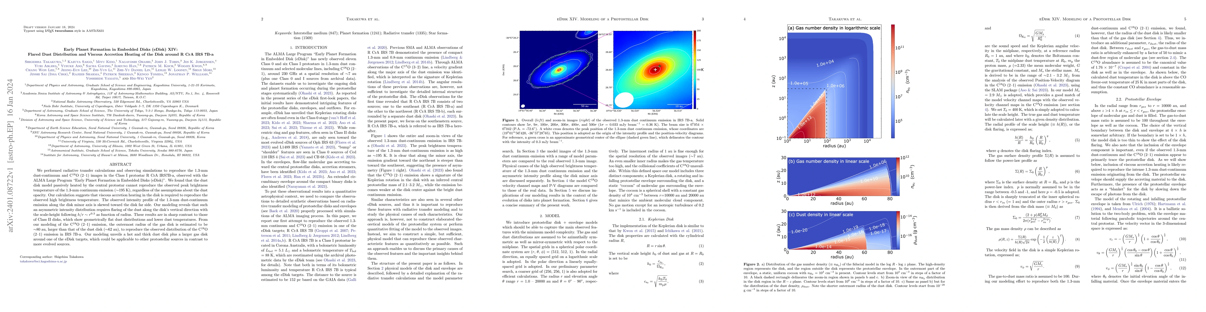 Thumbnail for Early Planet Formation in Embedded Disks (eDisk) XIV: Flared Dust
  Distribution and Viscous Accretion Heating of the Disk around R CrA IRS 7B-a