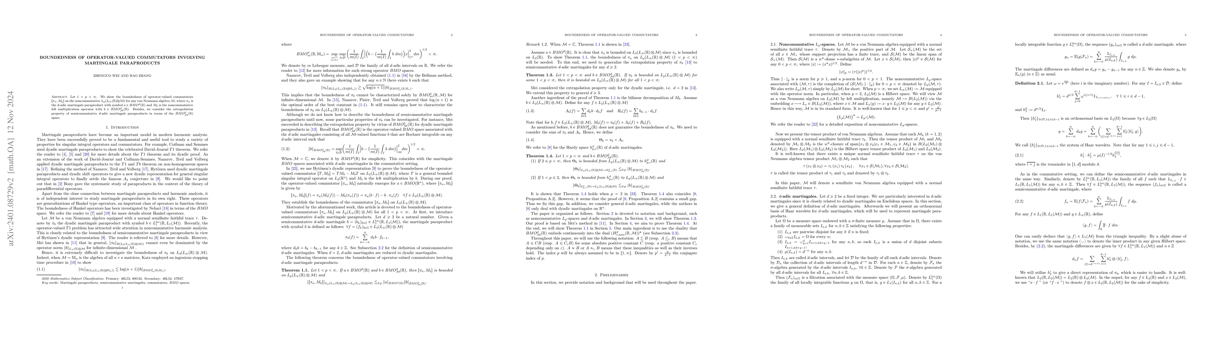 Thumbnail for Boundedness of operator-valued commutators involving martingale
  paraproducts