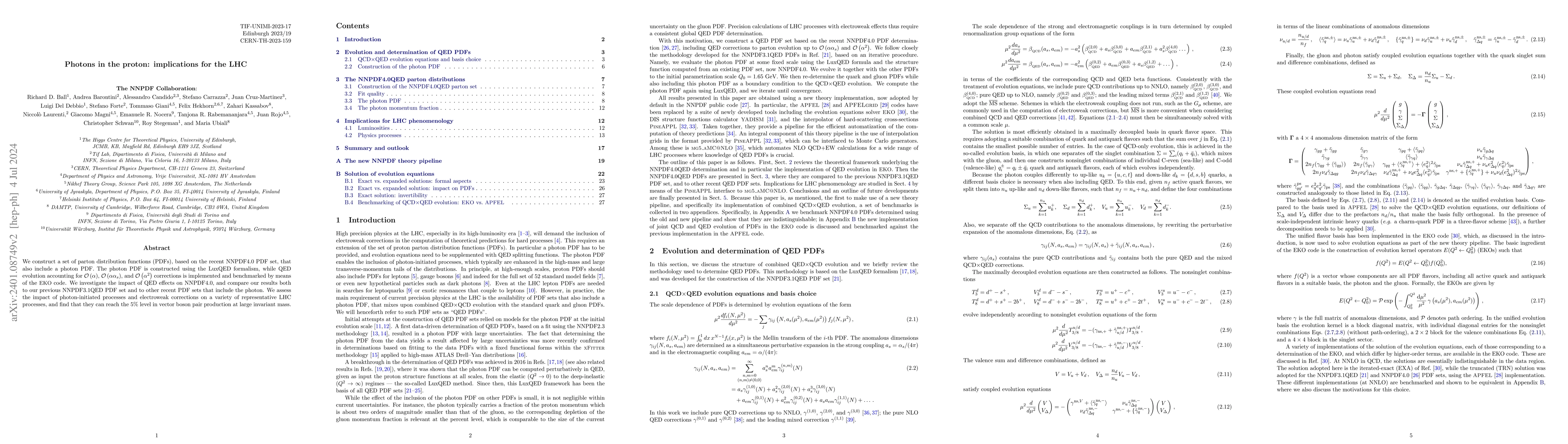 Thumbnail for Photons in the proton: implications for the LHC