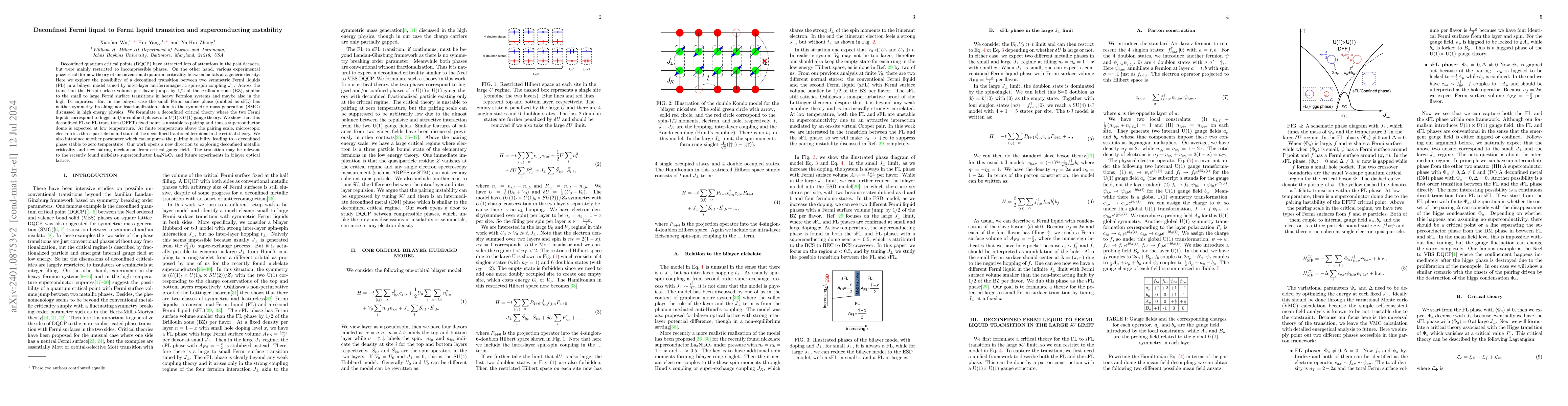 Thumbnail for Deconfined Fermi liquid to Fermi liquid transition and superconducting
  instability