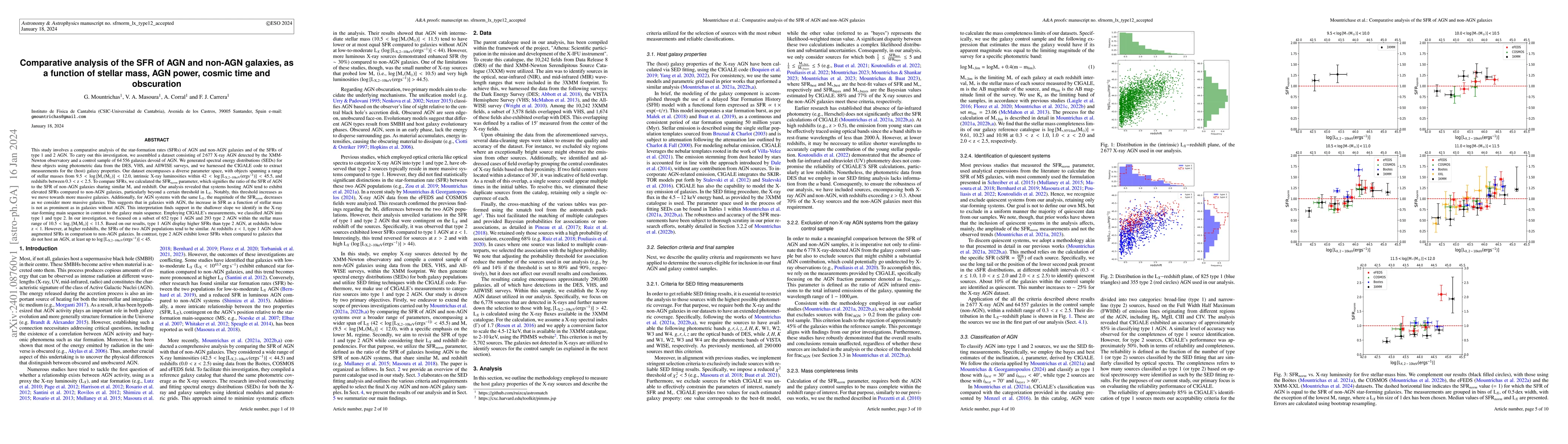 Thumbnail for Comparative analysis of the SFR of AGN and non-AGN galaxies, as a
  function of stellar mass, AGN power, cosmic time and obscuration