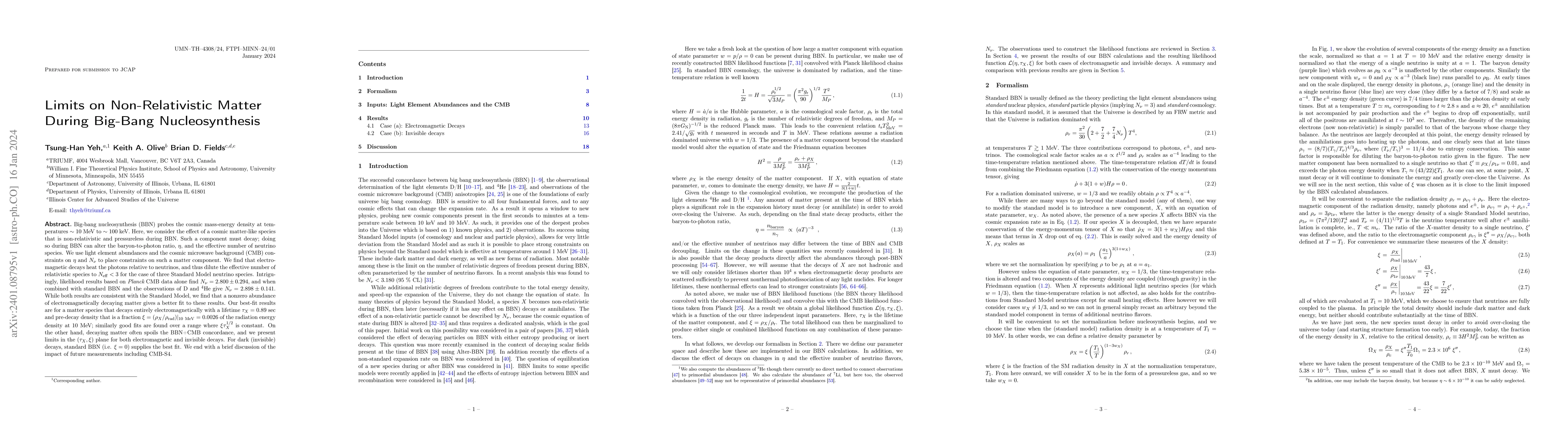 Thumbnail for Limits on Non-Relativistic Matter During Big-Bang Nucleosynthesis