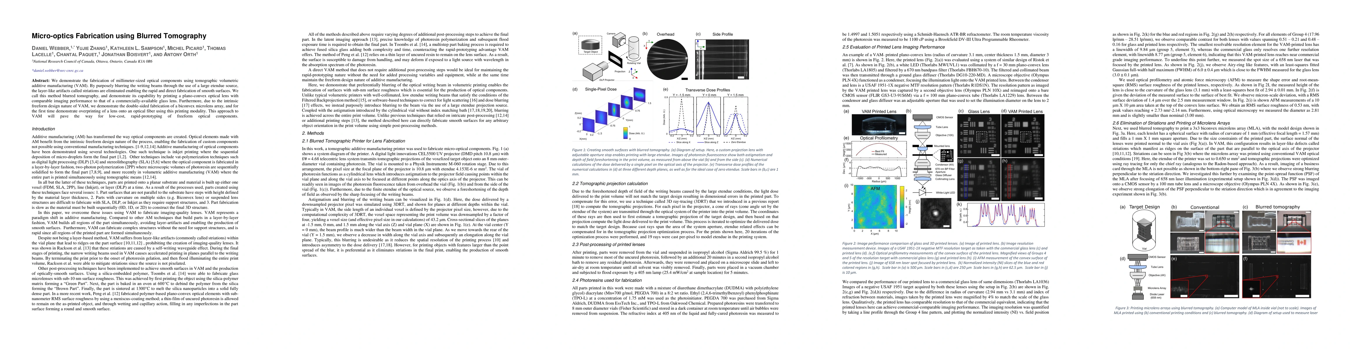 Thumbnail for Micro-optics fabrication using blurred tomography