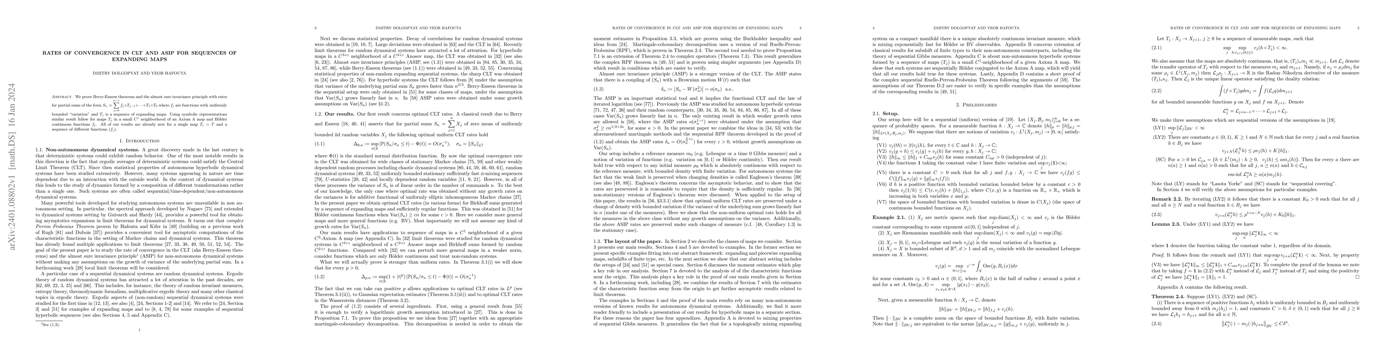 Thumbnail for Rates of convergence in CLT and ASIP for sequences of expanding maps