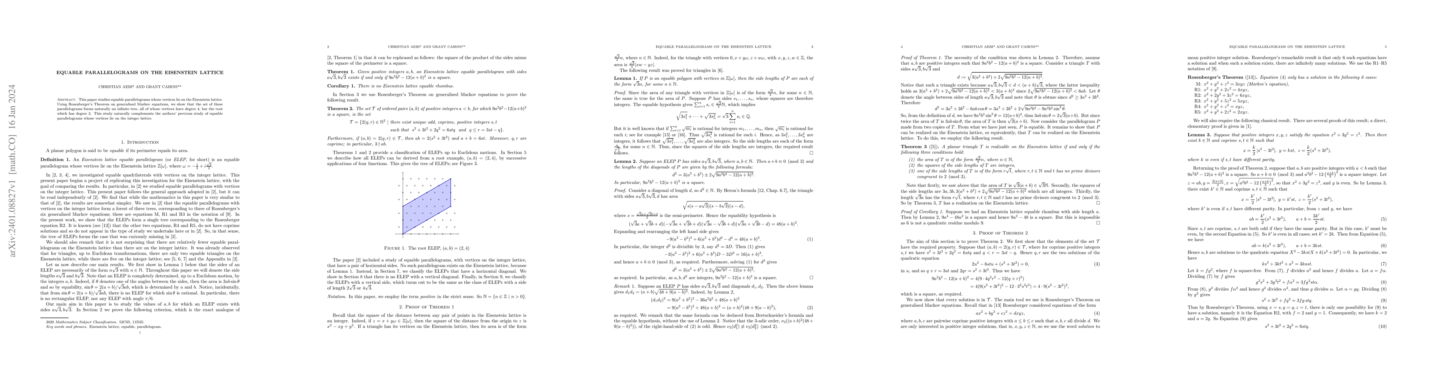 Thumbnail for Equable Parallelograms on the Eisenstein Lattice
