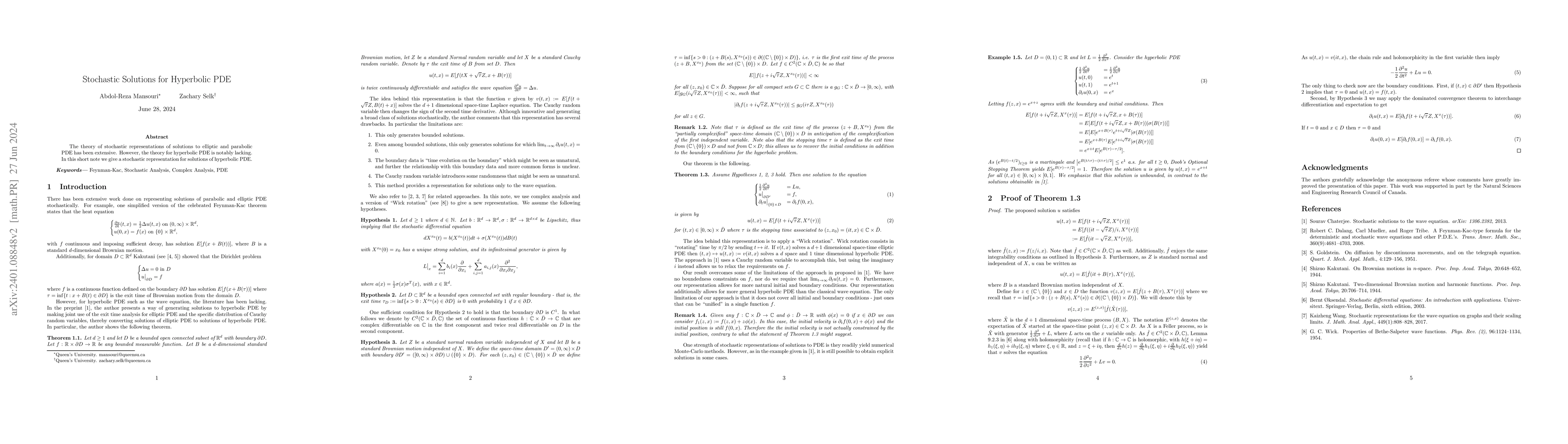 Thumbnail for Stochastic Solutions for Hyperbolic PDE