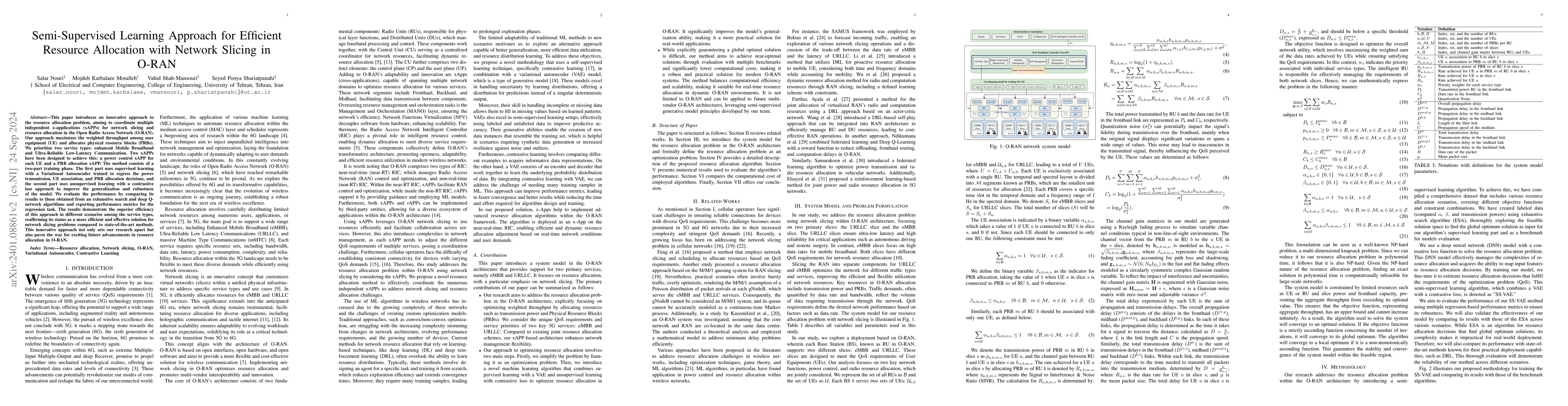 Thumbnail for Semi-Supervised Learning Approach for Efficient Resource Allocation with
  Network Slicing in O-RAN