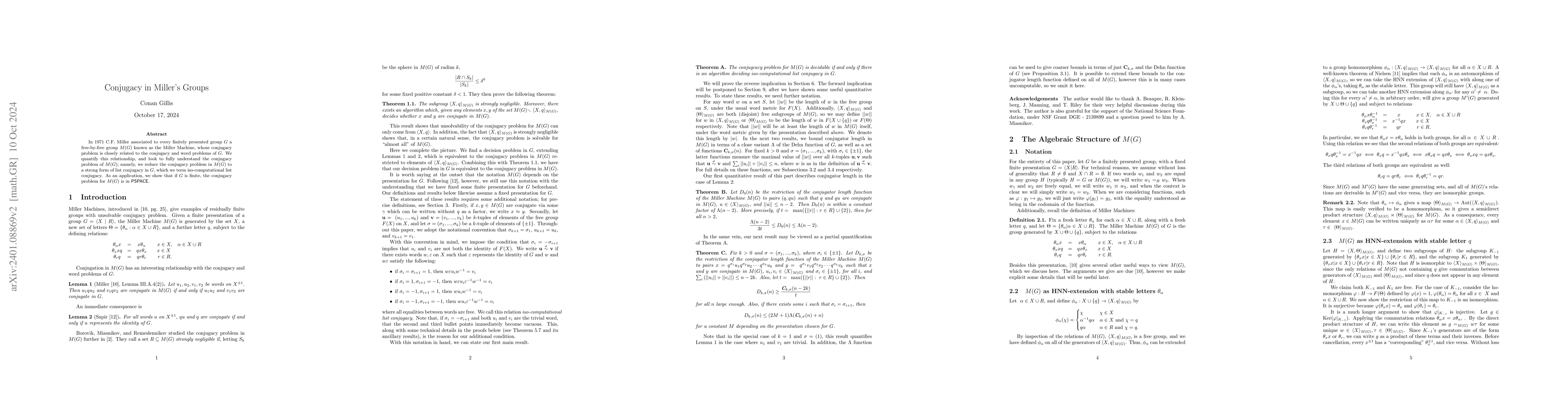 Thumbnail for Conjugacy in Miller's Groups