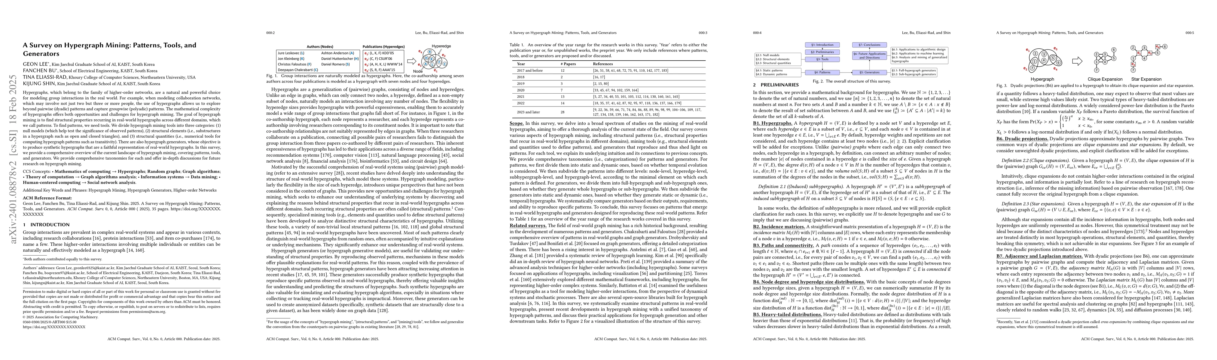 Thumbnail for A Survey on Hypergraph Mining: Patterns, Tools, and Generators