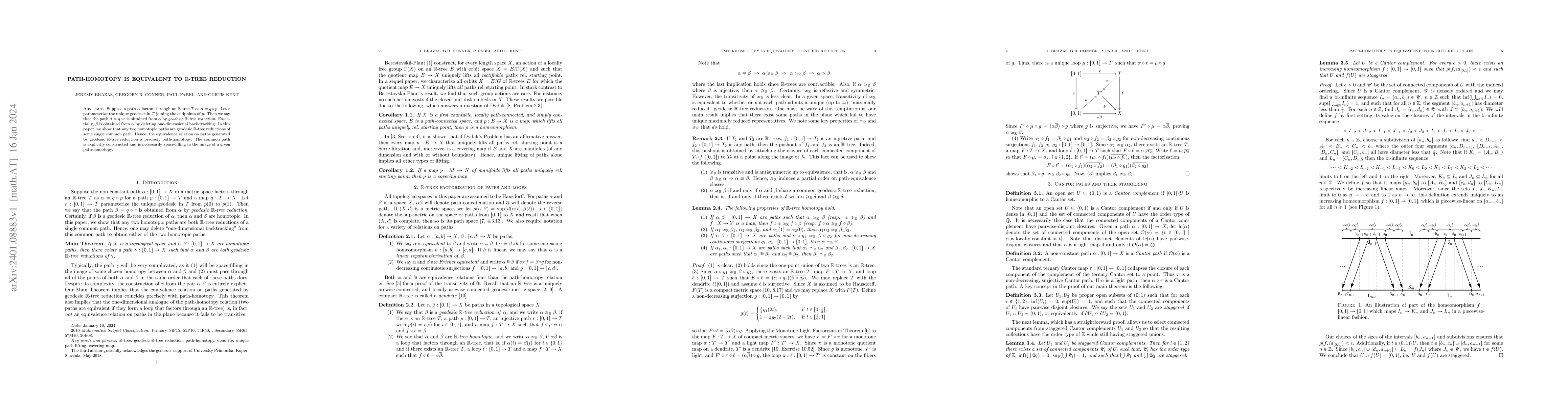 Thumbnail for Path-homotopy is equivalent to $\mathbb{R}$-tree reduction