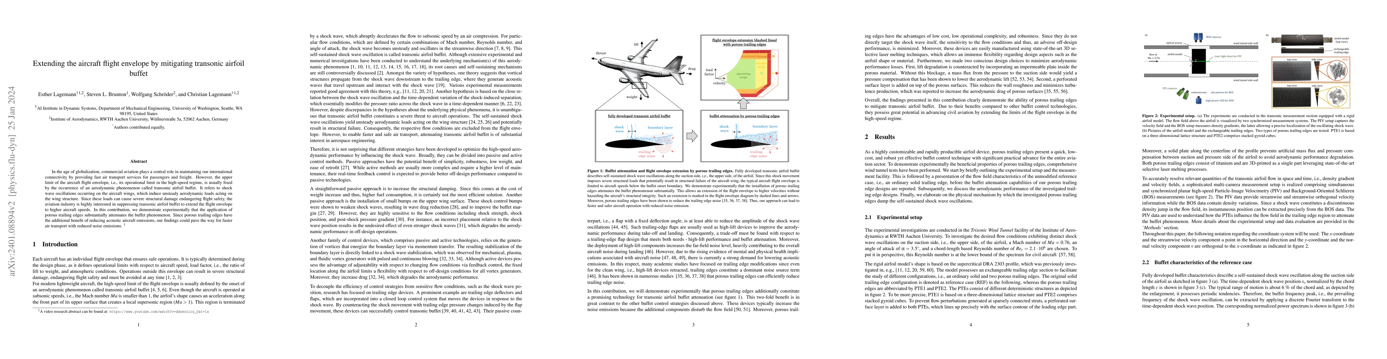 Thumbnail for Extending the aircraft flight envelope by mitigating transonic airfoil
  buffet