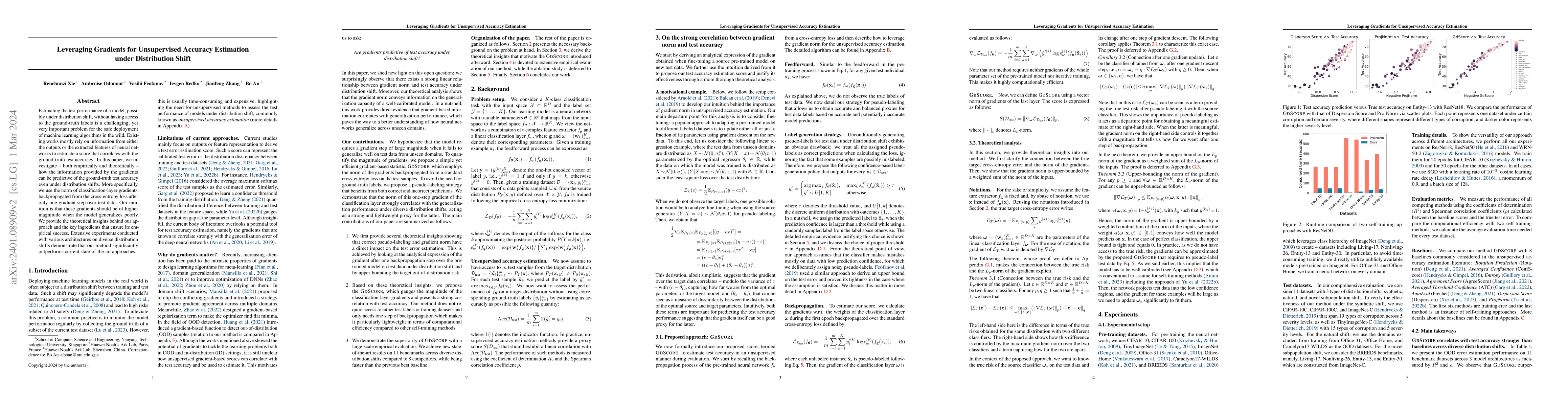 Thumbnail for Leveraging Gradients for Unsupervised Accuracy Estimation under
  Distribution Shift