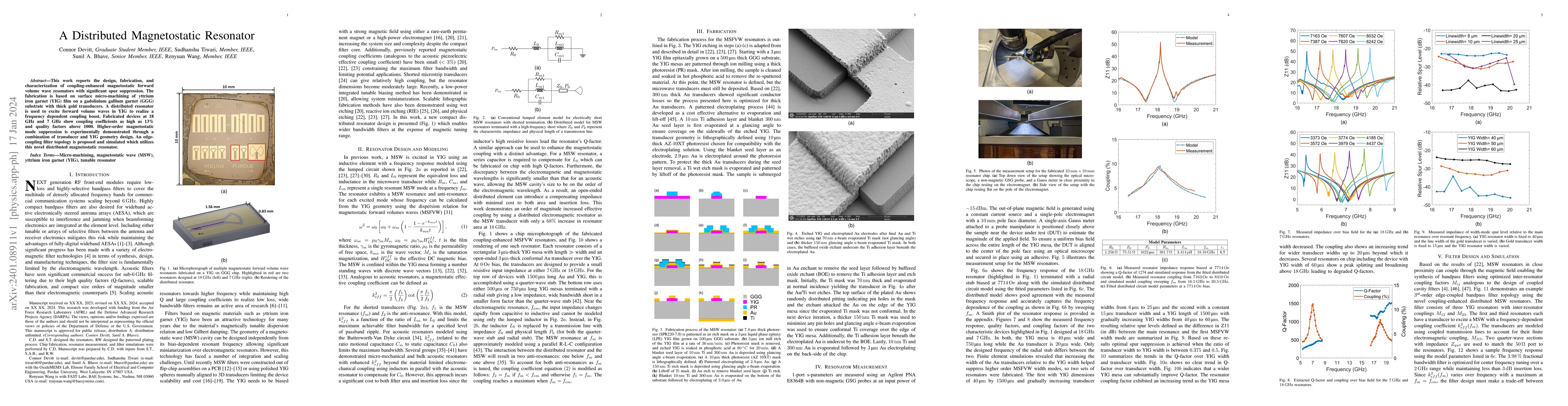 Thumbnail for A Distributed Magnetostatic Resonator