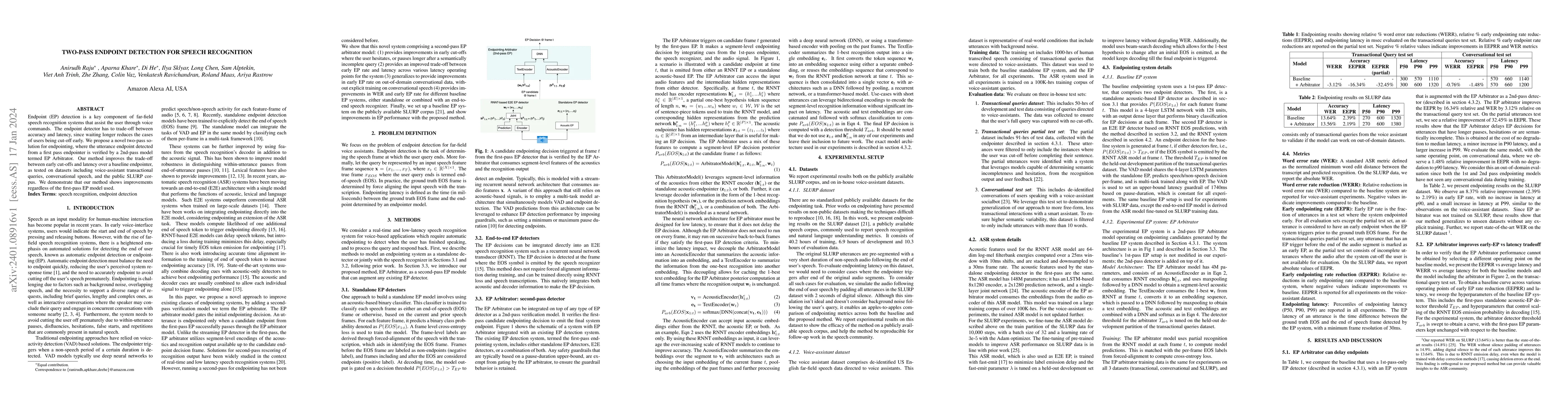 Thumbnail for Two-pass Endpoint Detection for Speech Recognition