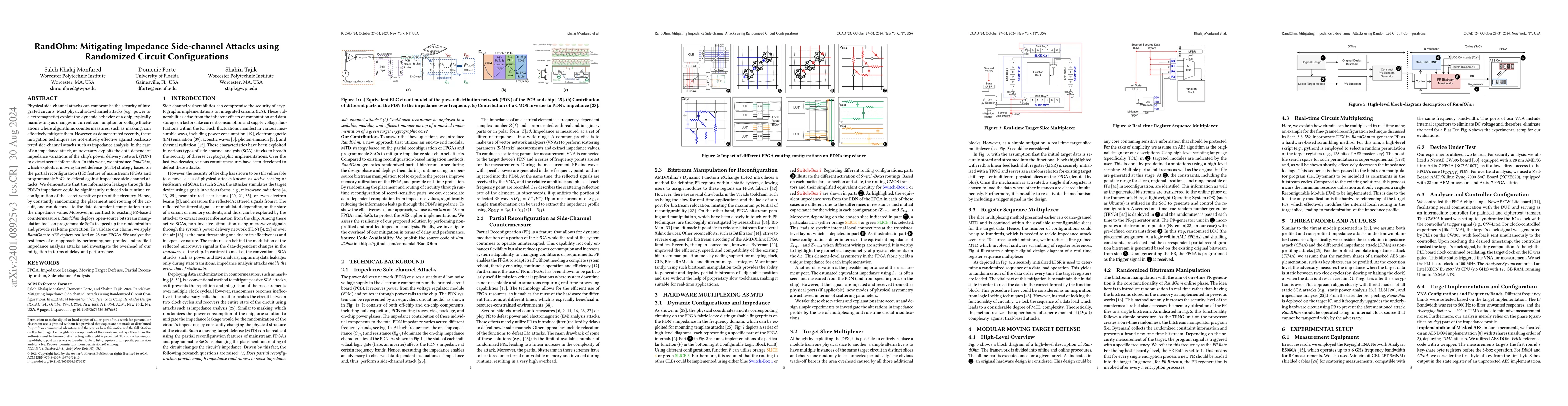 Thumbnail for RandOhm: Mitigating Impedance Side-channel Attacks using Randomized
  Circuit Configurations