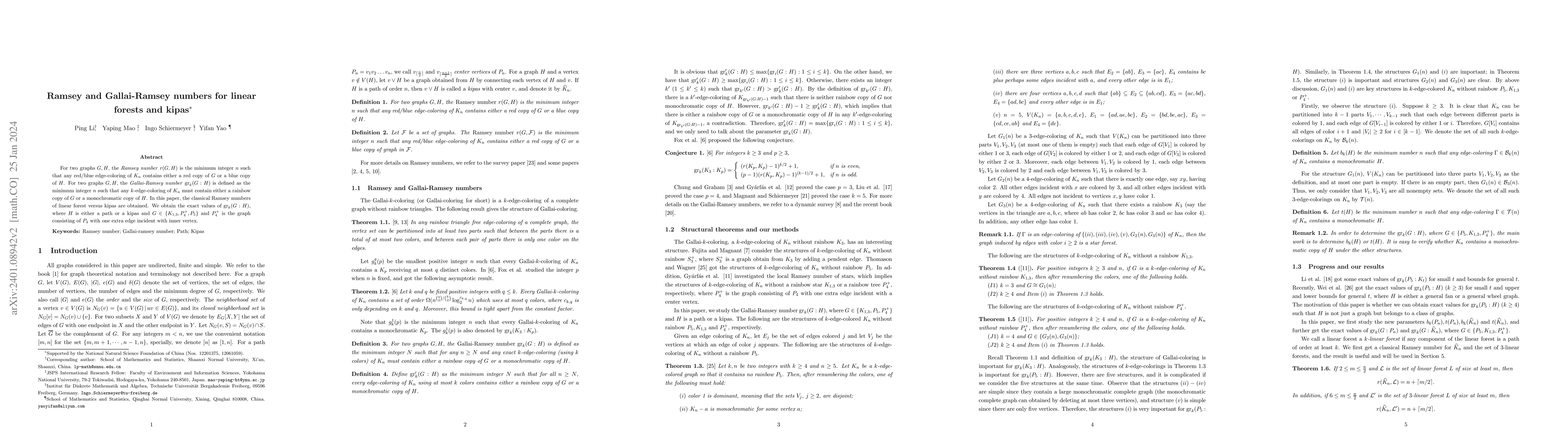 Thumbnail for Ramsey and Gallai-Ramsey numbers for linear forests and kipas