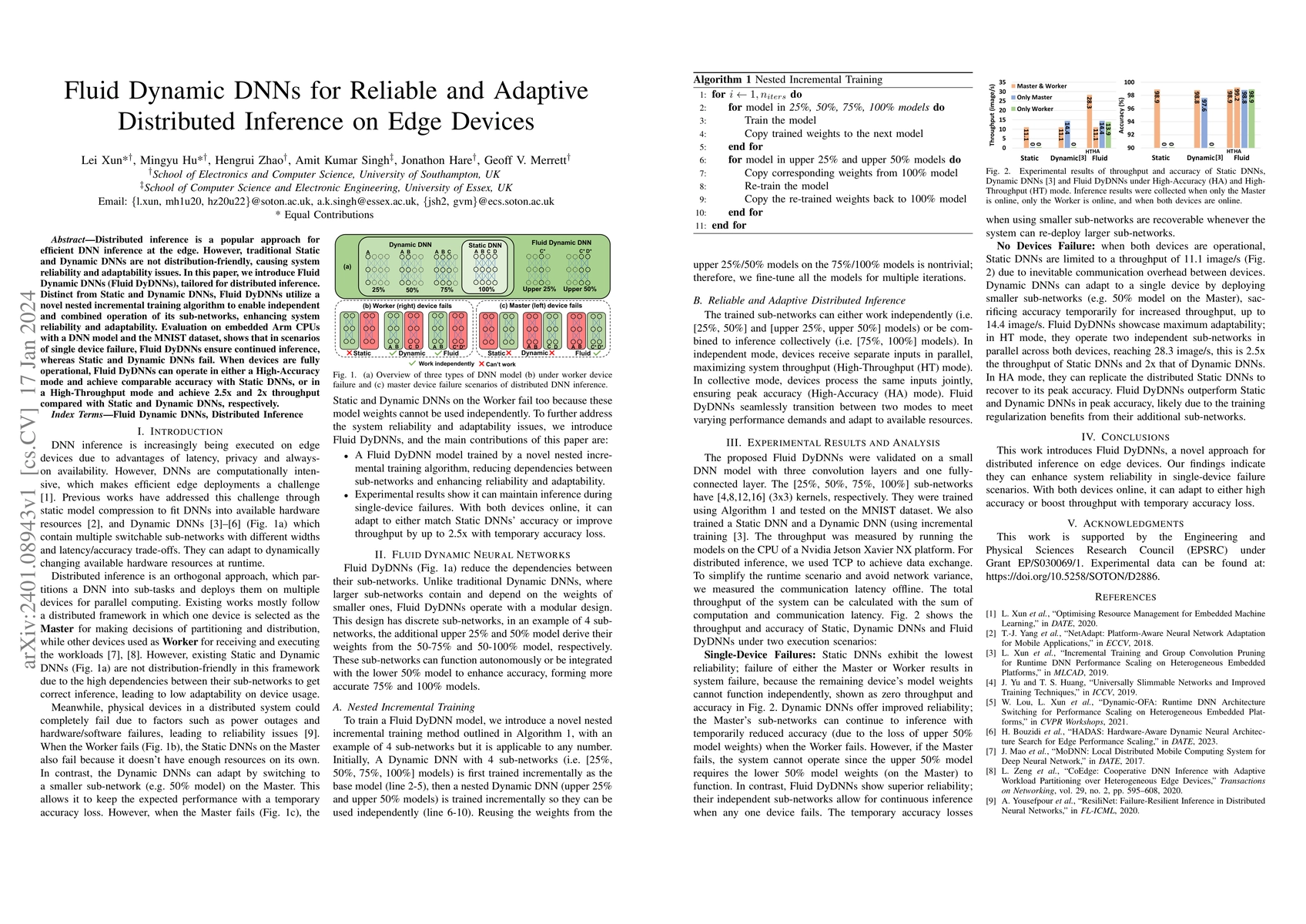Thumbnail for Fluid Dynamic DNNs for Reliable and Adaptive Distributed Inference on
  Edge Devices