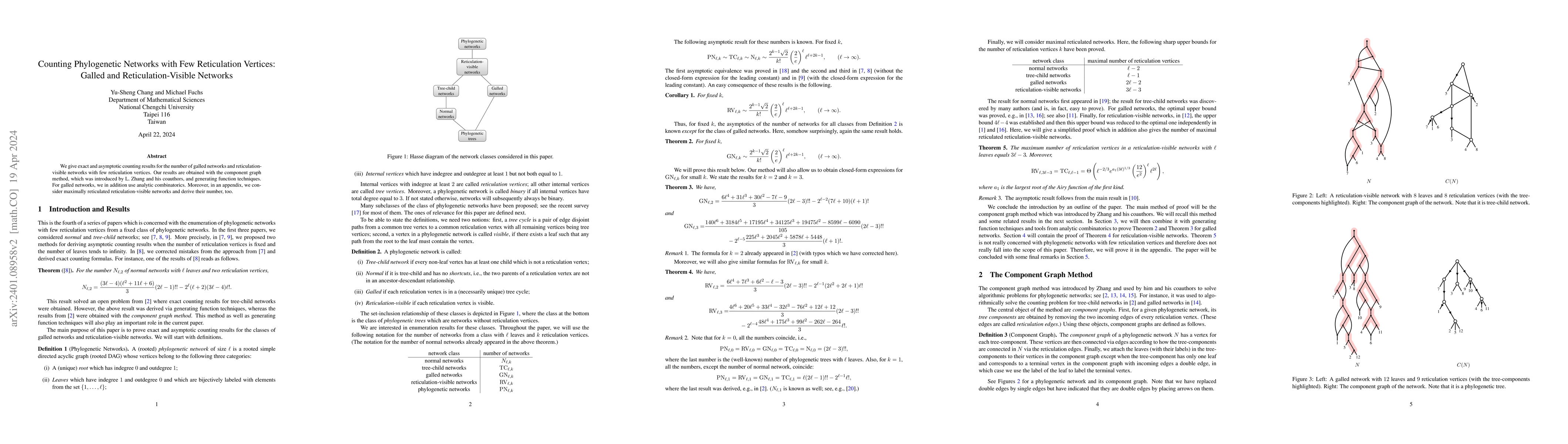 Thumbnail for Counting Phylogenetic Networks with Few Reticulation Vertices: Galled
  and Reticulation-Visible Networks