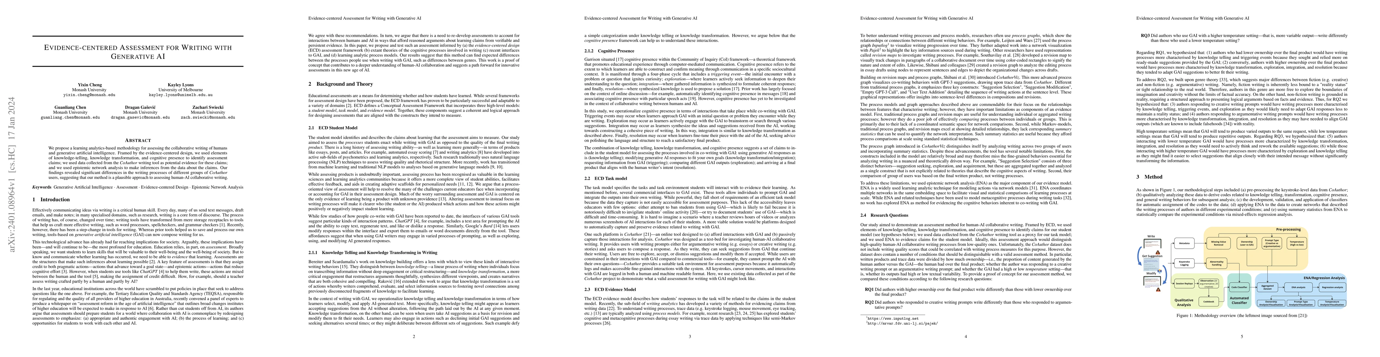 Thumbnail for Evidence-centered Assessment for Writing with Generative AI